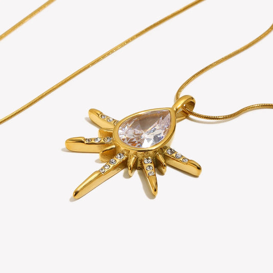 Starry Zircon Pendant Necklace