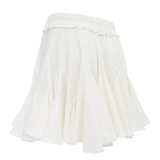 Back details of White Ruffles Mini Skirt