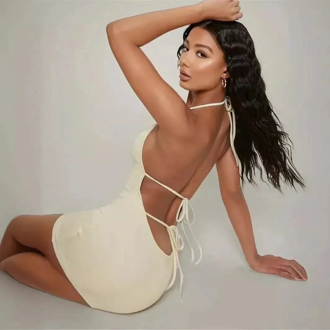 Chic Cross-Back Mini Dress - Summer Goddess