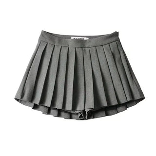 Gray School Girl Pleated Skirt