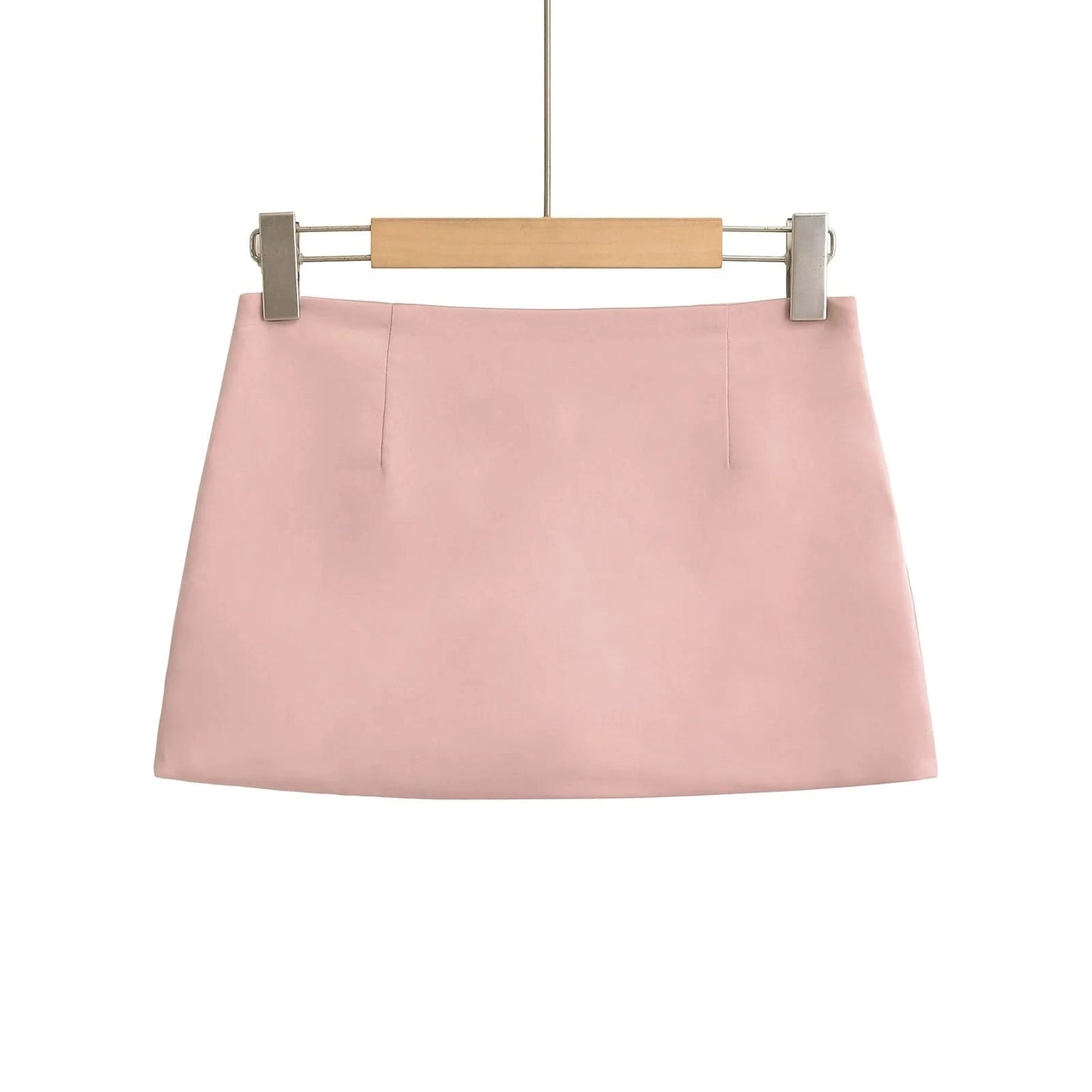 Y2K Black Satin Mini Skirt - Korean Summer Fashion