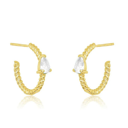 Gold silver color Stud Hoop Earrings for Women Cubic Zirconia Drop Earring Chain Circle earrings 20022 Jewelry