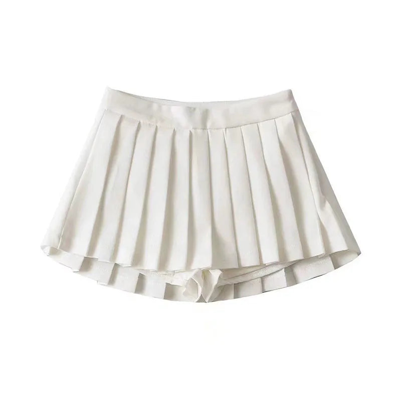 White School Girl Pleated Skirt