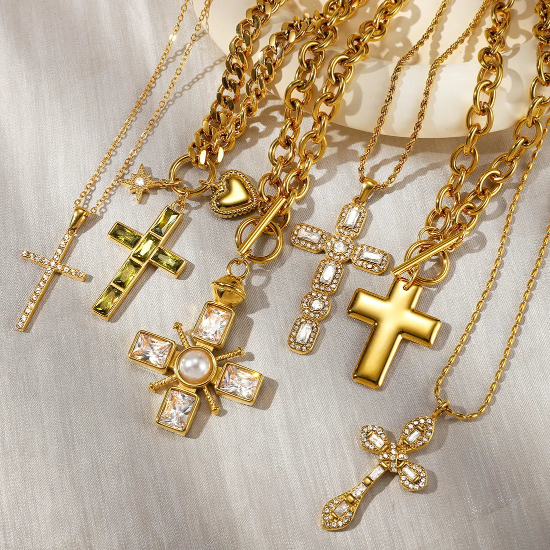 Sophia Green Heart Pendant Stainless Steel Necklace - additional view 5