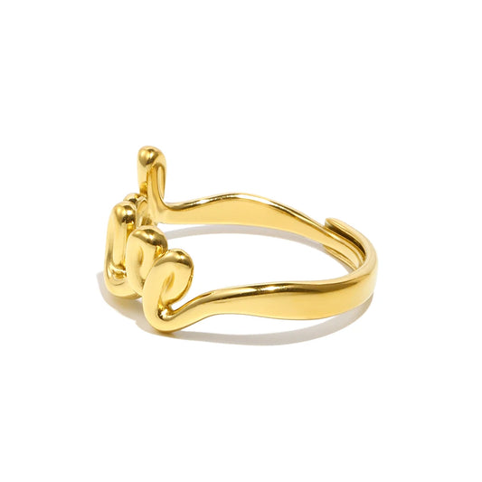 Ella Gold Love Ring Stainless Steel Wedding Band