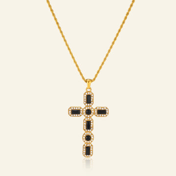 Black Cross Zircon Necklace