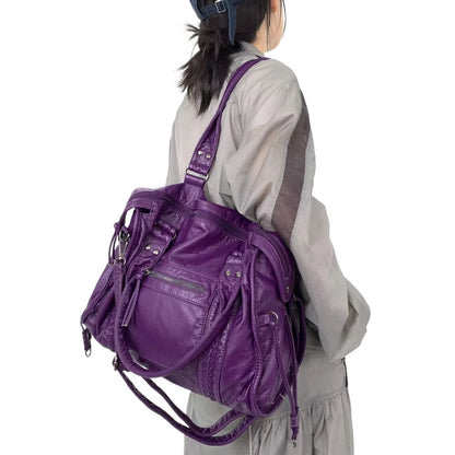 Purple Braided Crossbody Tote
