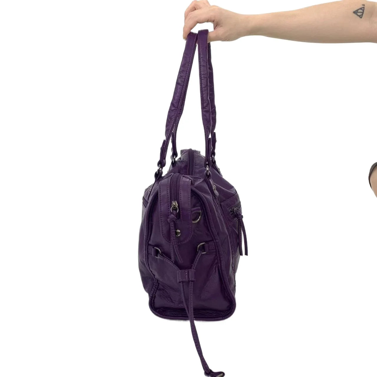 Purple Braided Crossbody Tote