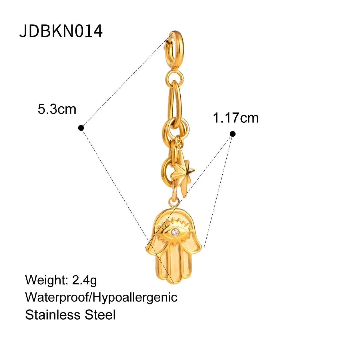 Colgante de bikini de playa de acero inoxidable de 18 quilates