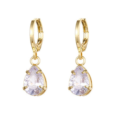 Gold silver color Stud Hoop Earrings for Women Cubic Zirconia Drop Earring Chain Circle earrings 20022 Jewelry