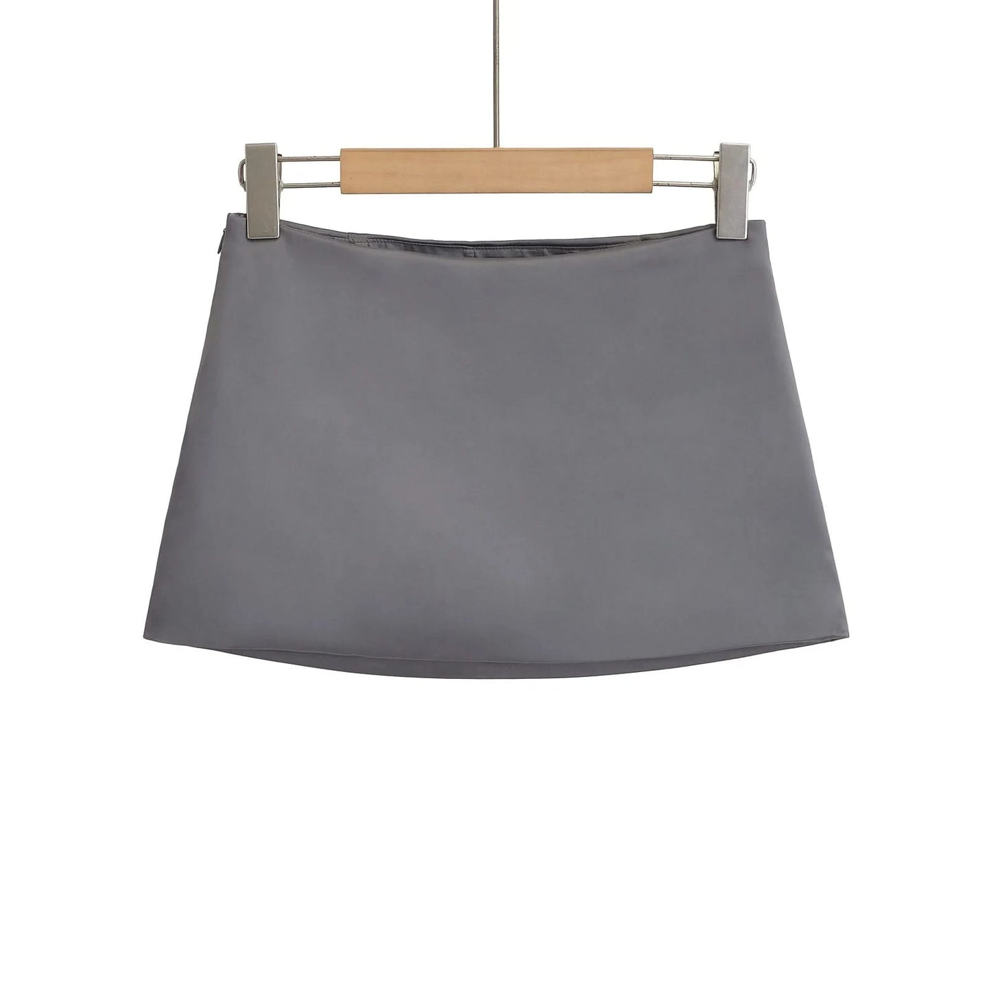 Y2K Black Satin Mini Skirt - Korean Summer Fashion