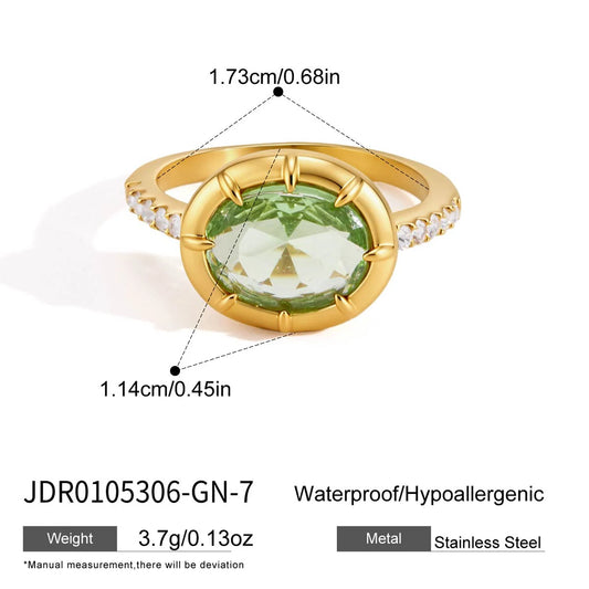 Geometric Zircon Ring