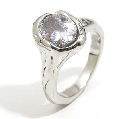 Zircon Stainless Steel Tarnish Free Ring
