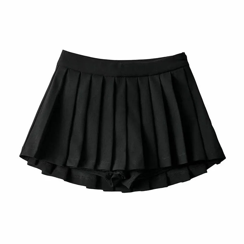 Black School Girl Pleated Skirt