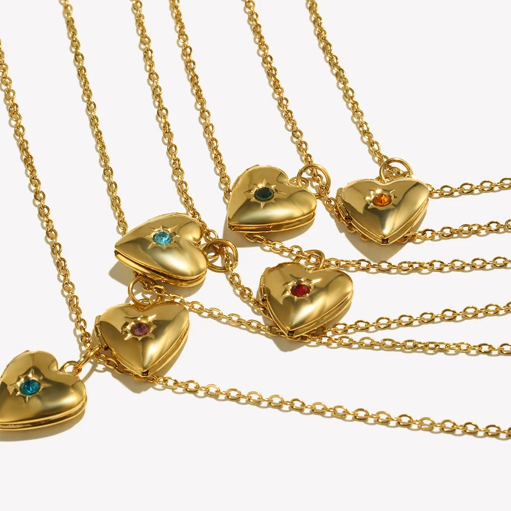 Heart Box Locket Necklace