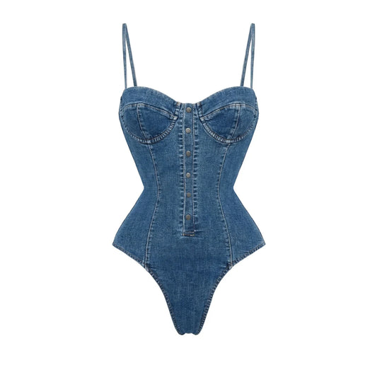 Monochrome Denim Print Bikini