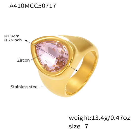 5A Zircon Water Drop Rings – Elegant Party Jewelry - additional view 6