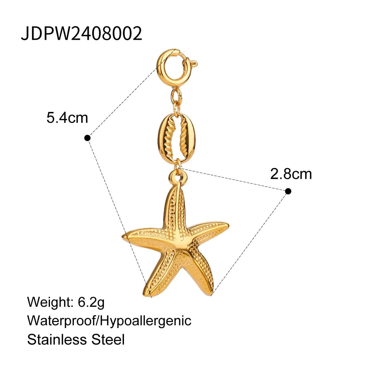 Colgante de bikini de playa de acero inoxidable de 18 quilates