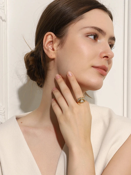Rhinestone Sun Layer Ring