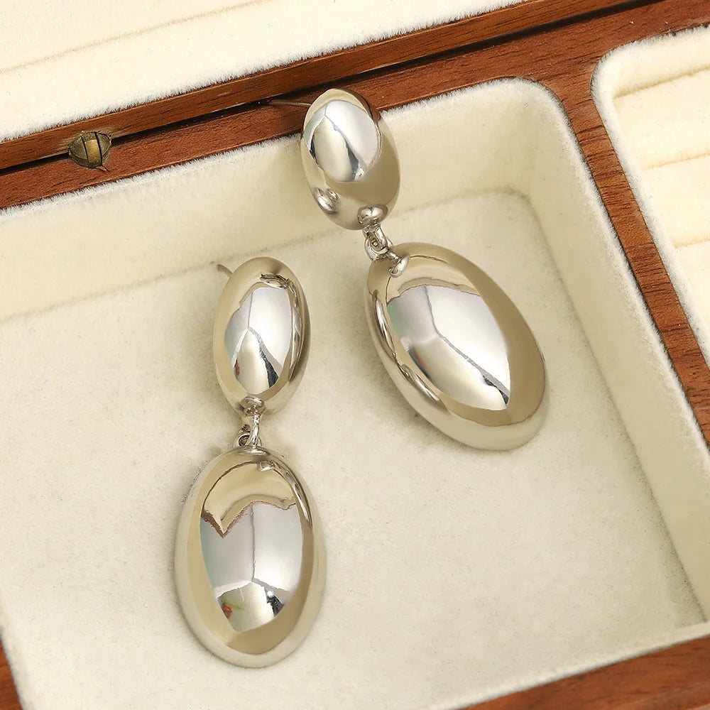 Silver Drop Earrings in a jewelry box