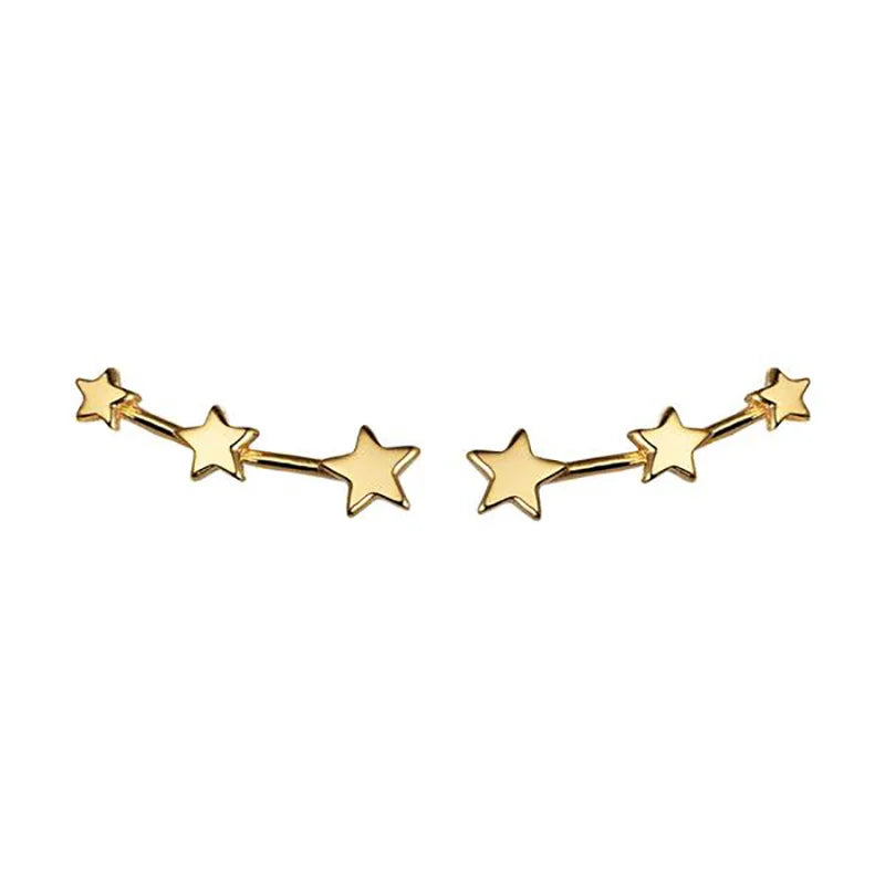 Gold silver color Stud Hoop Earrings for Women Cubic Zirconia Drop Earring Chain Circle earrings 20022 Jewelry