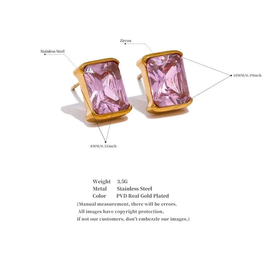 Size details of Square Stud Earrings