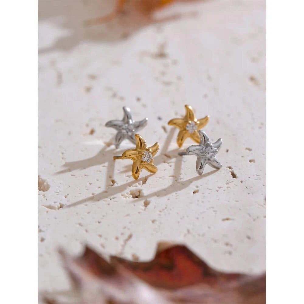 Ocean Starfish Stud Earrings - Beach Chic Glam
