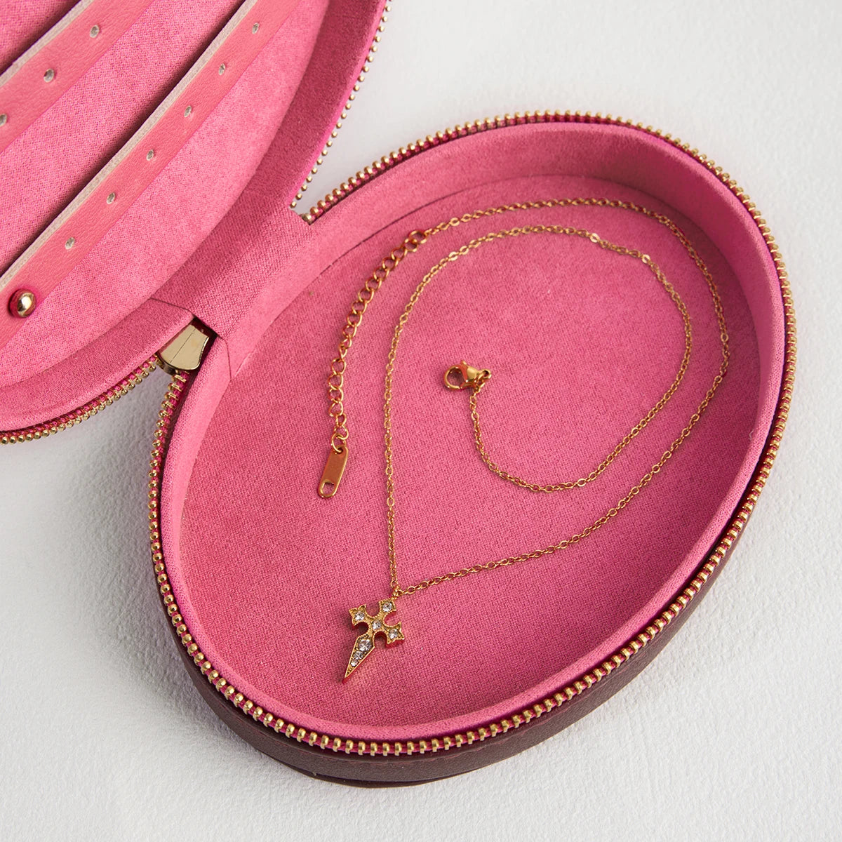 Crystal Cross Pendant Necklace For Women Stainless Steel Pendant Necklace