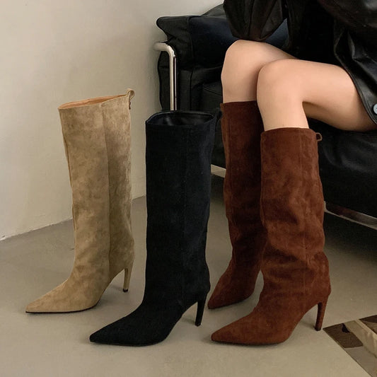 Sophia Mid Calf Boots - model wearing new