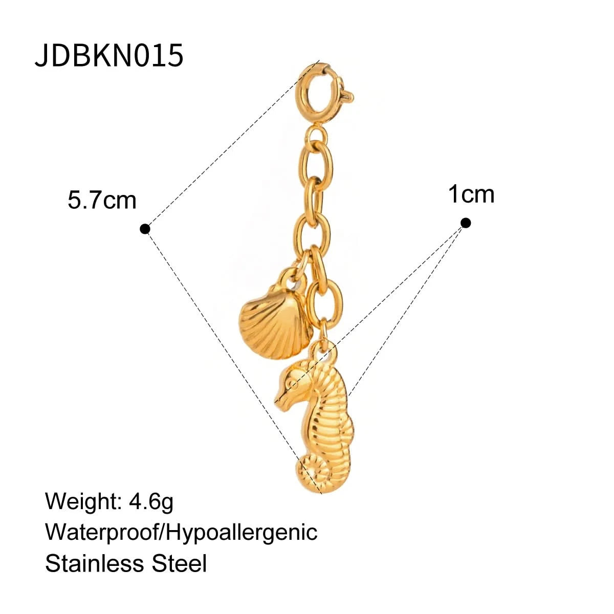 Colgante de bikini de playa de acero inoxidable de 18 quilates