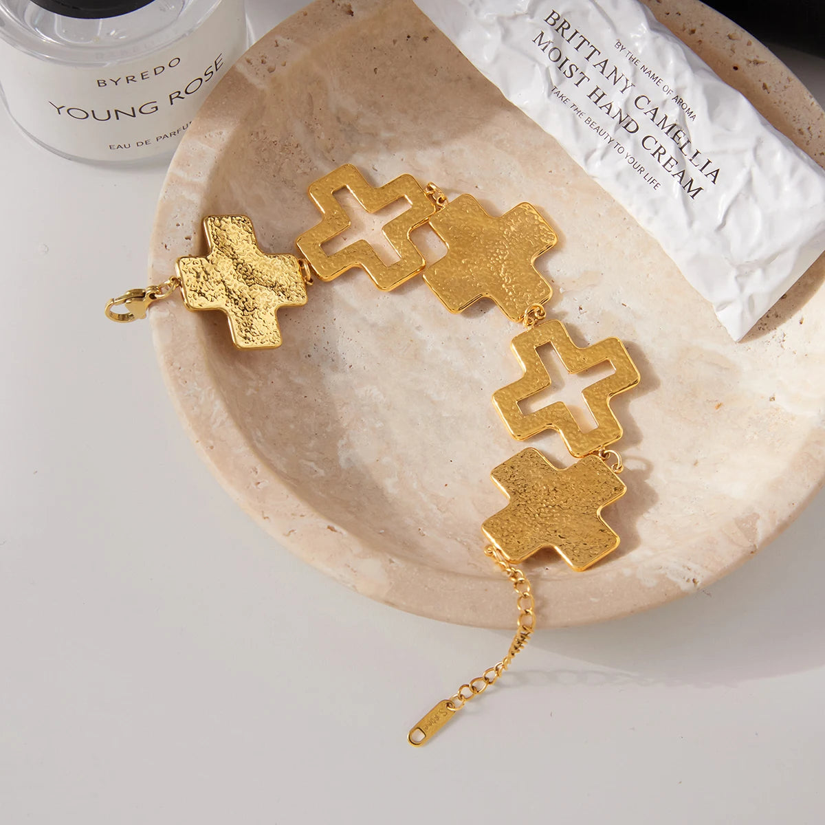 Your World Babe Gold Cross Stainless Steel Bracelet - additional view 5