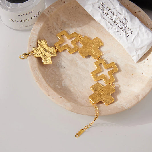 Your World Babe Gold Cross Stainless Steel Bracelet - additional view 5