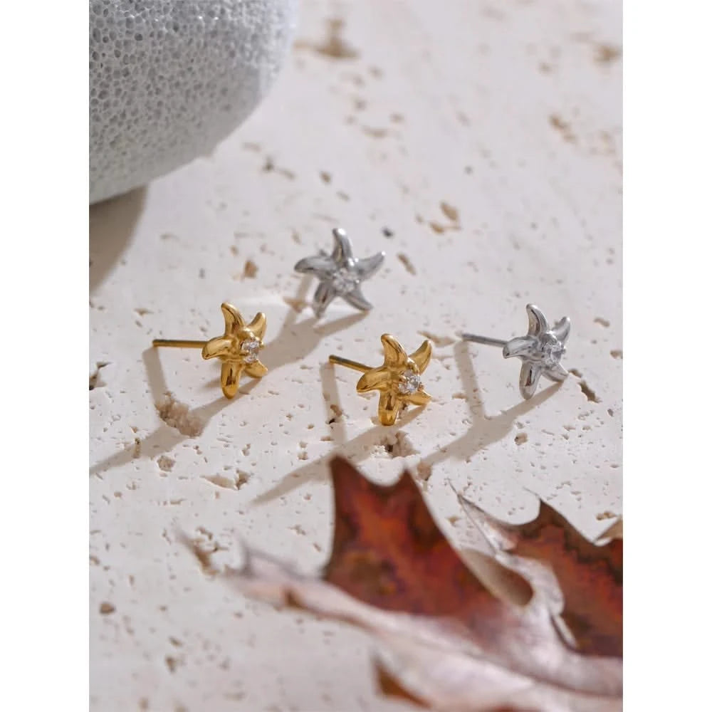 Ocean Starfish Stud Earrings - Beach Chic Glam