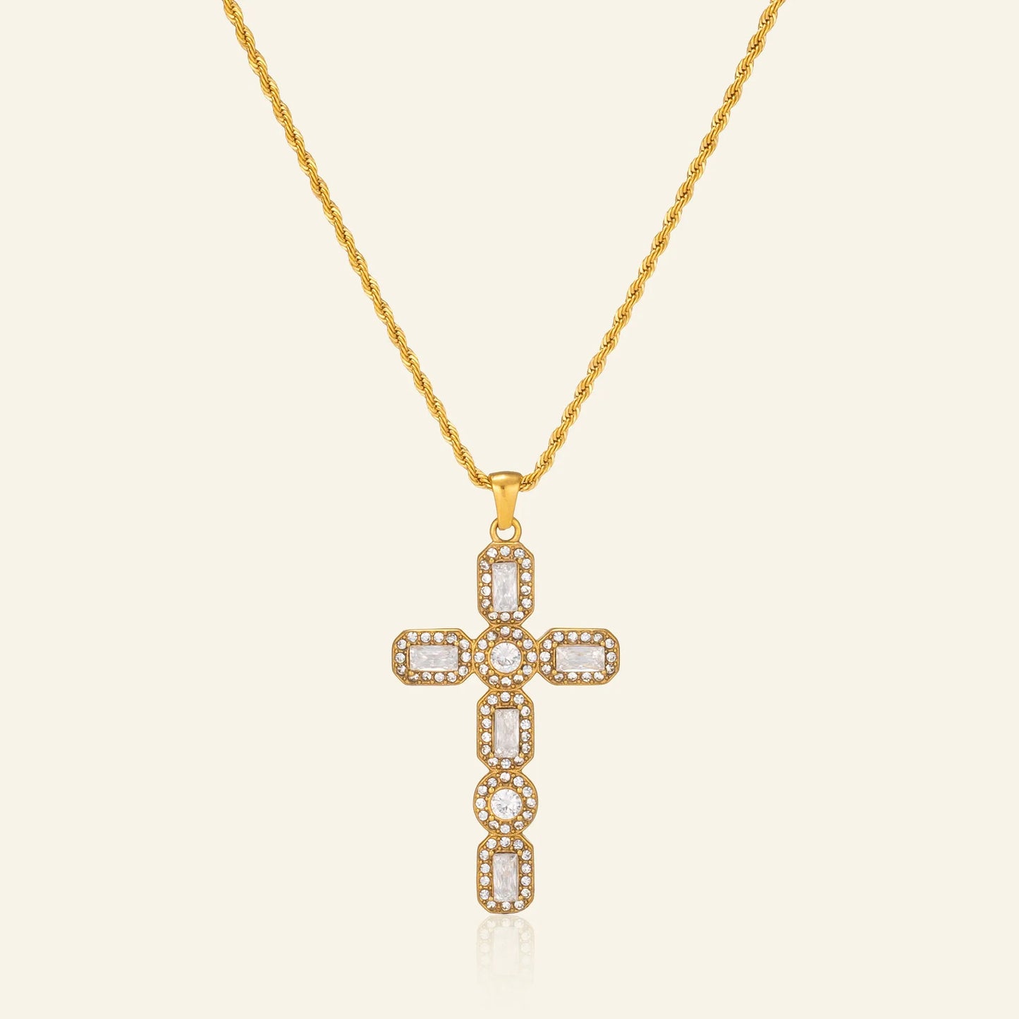Classic Cross Zircon Necklace