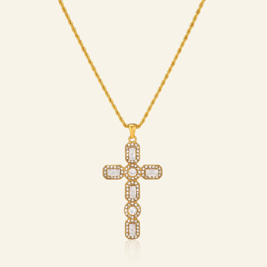 Classic Cross Zircon Necklace