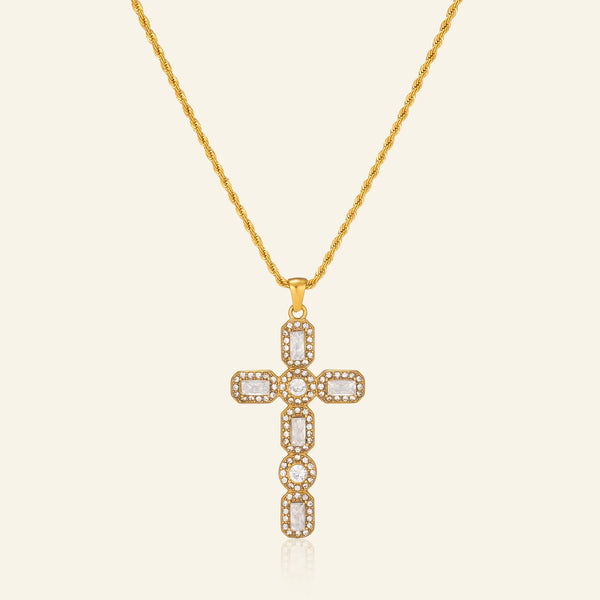 Classic Cross Zircon Necklace