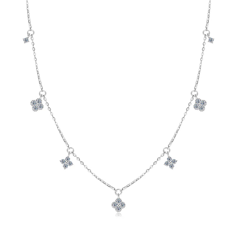 Moissanite Clover Choker Necklace - Elegant Wedding Jewelry