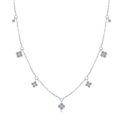 Moissanite Clover Choker Necklace - Elegant Wedding Jewelry