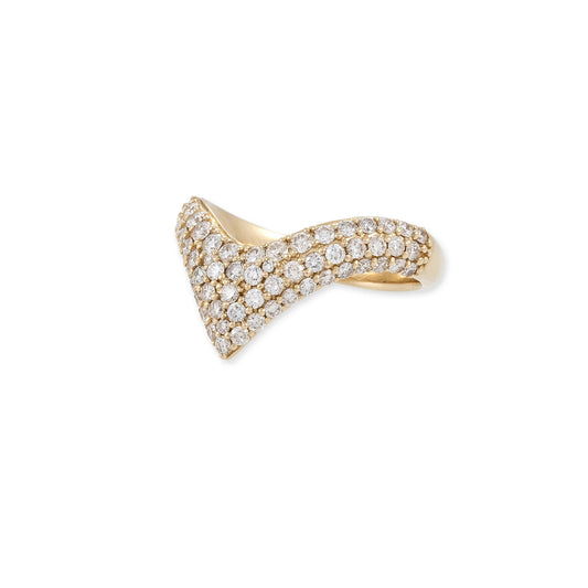 Gold V Zircon Ring