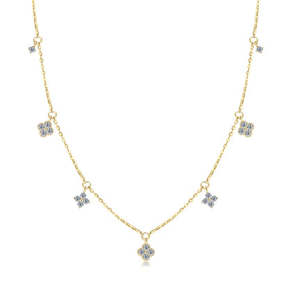 Moissanite Clover Choker Necklace - Elegant Wedding Jewelry