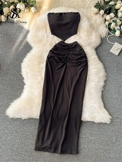 Conjunto playero sin tirantes – Brunch Chic y sexy