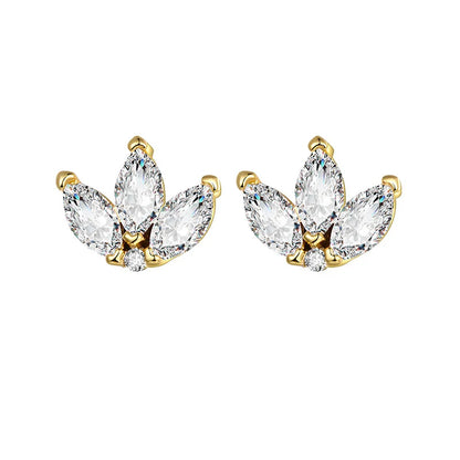 Gold silver color Stud Hoop Earrings for Women Cubic Zirconia Drop Earring Chain Circle earrings 20022 Jewelry