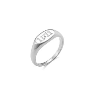 11:11 Angel Number Signet Ring - Elegant Women's Jewelry