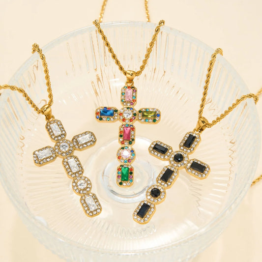 Classic Cross Zircon Necklace