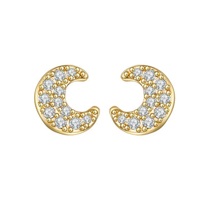 Gold silver color Stud Hoop Earrings for Women Cubic Zirconia Drop Earring Chain Circle earrings 20022 Jewelry