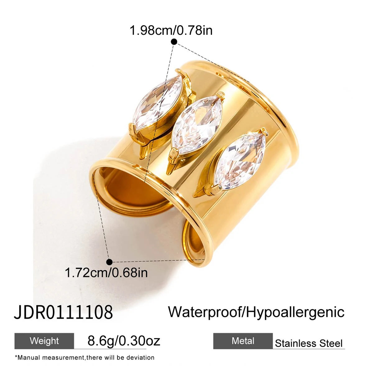 Marquise Crystal Open Ring