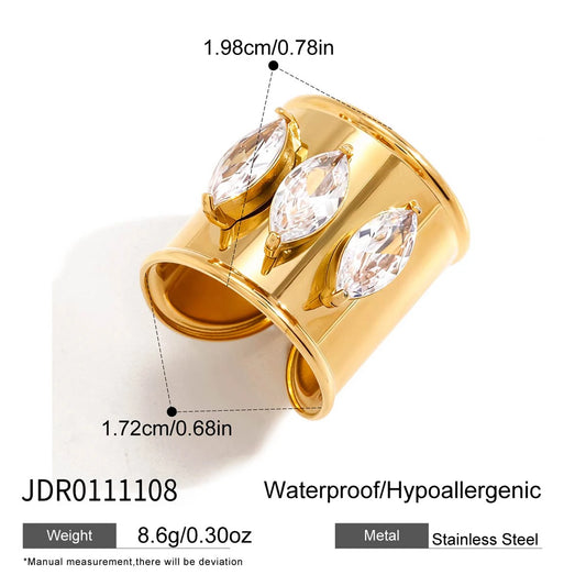 Marquise Crystal Open Ring