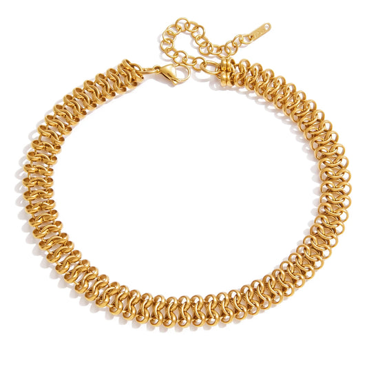 Golden Hour Geometric Chunky Chain Choker Necklace