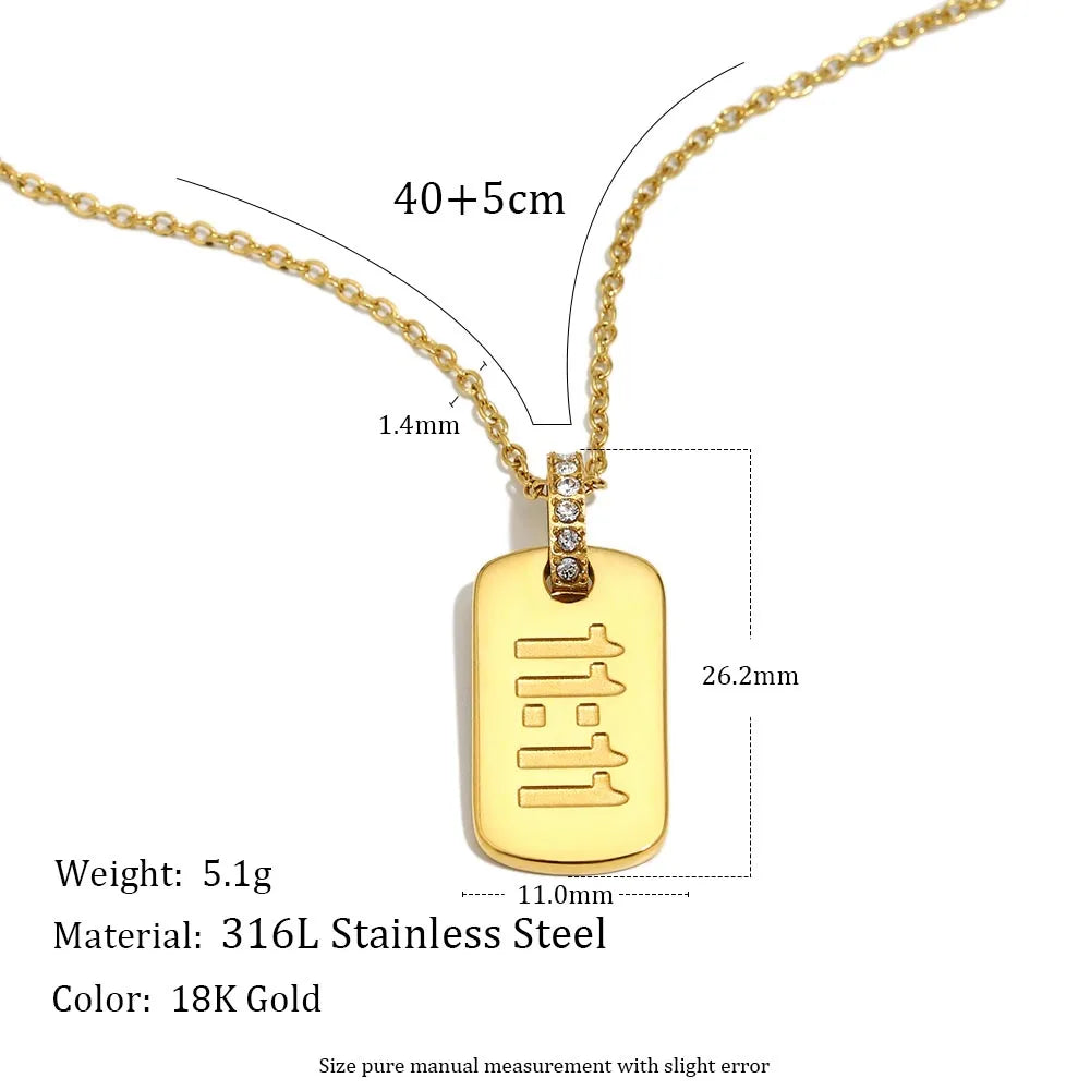 Mia Gold Zircon 11:11 Pendant Necklace
