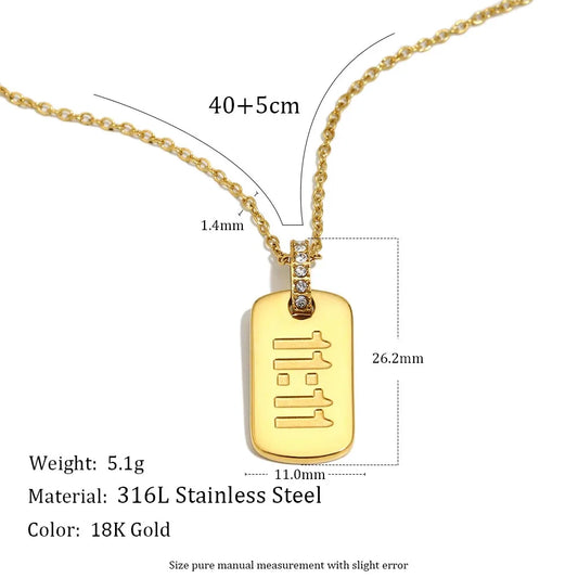Mia Gold Zircon 11:11 Pendant Necklace